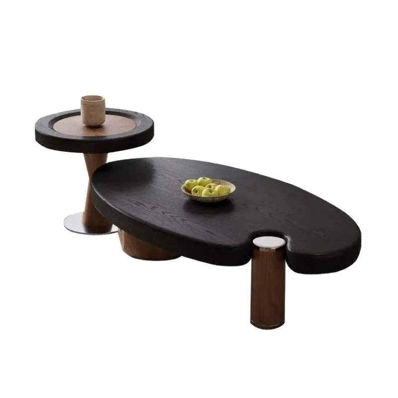 Medieval oval coffee table combination, new solid wood c
