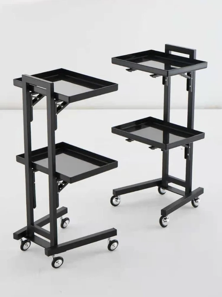 Stainless steel beauty and hair salon bar cart, small cart, hair salon tool cart, barbershop haircut and folding perm and dye