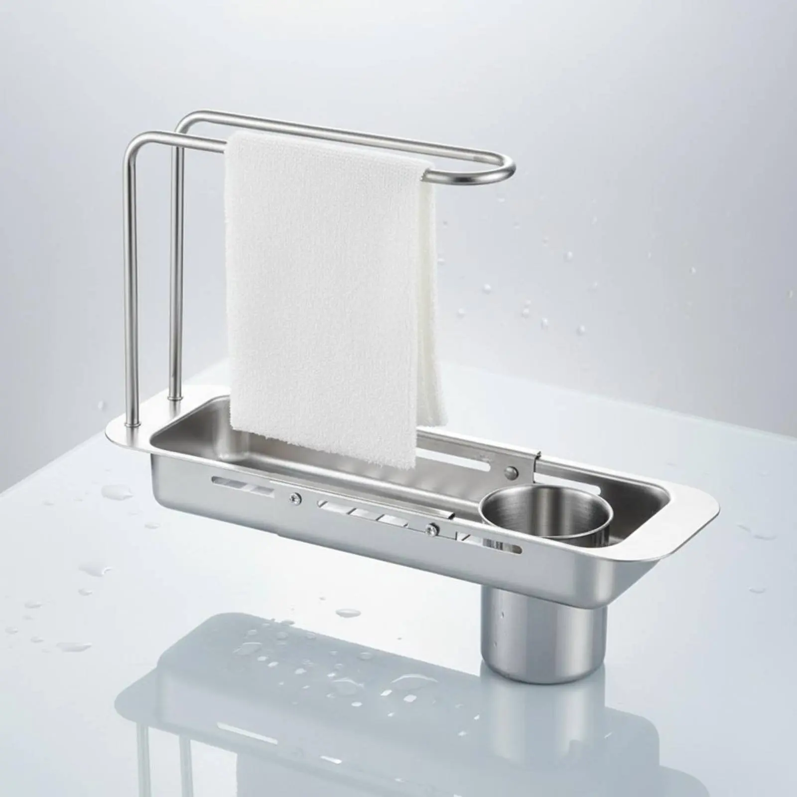 

Telescopic Sink Rack Easy Installation Expandable Sink Organizer