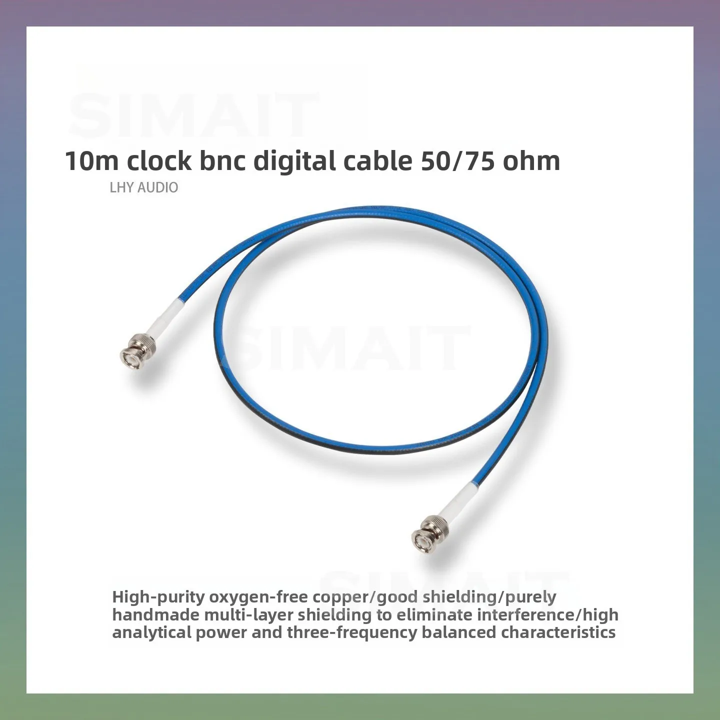 LHY HiFi BNC Clock Cable 50Ω/75Ω 10M Digital Coaxial Audio Signal Connection for DAC/CD Player