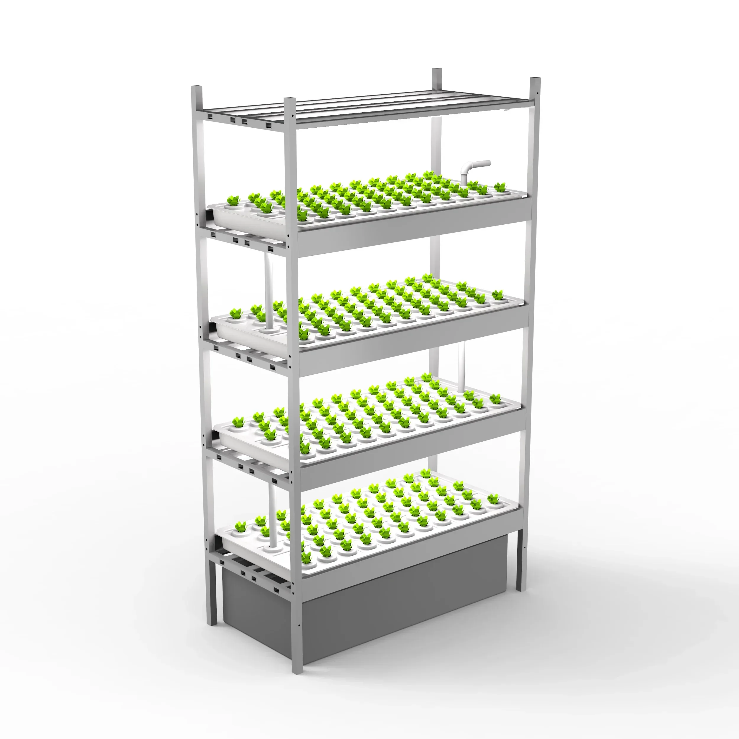 

Factory Direct 4 Tier Cultivation Rack Systems with Lights Trays for Plants and Seedlings Indoor Vertical Farming Grow Racks
