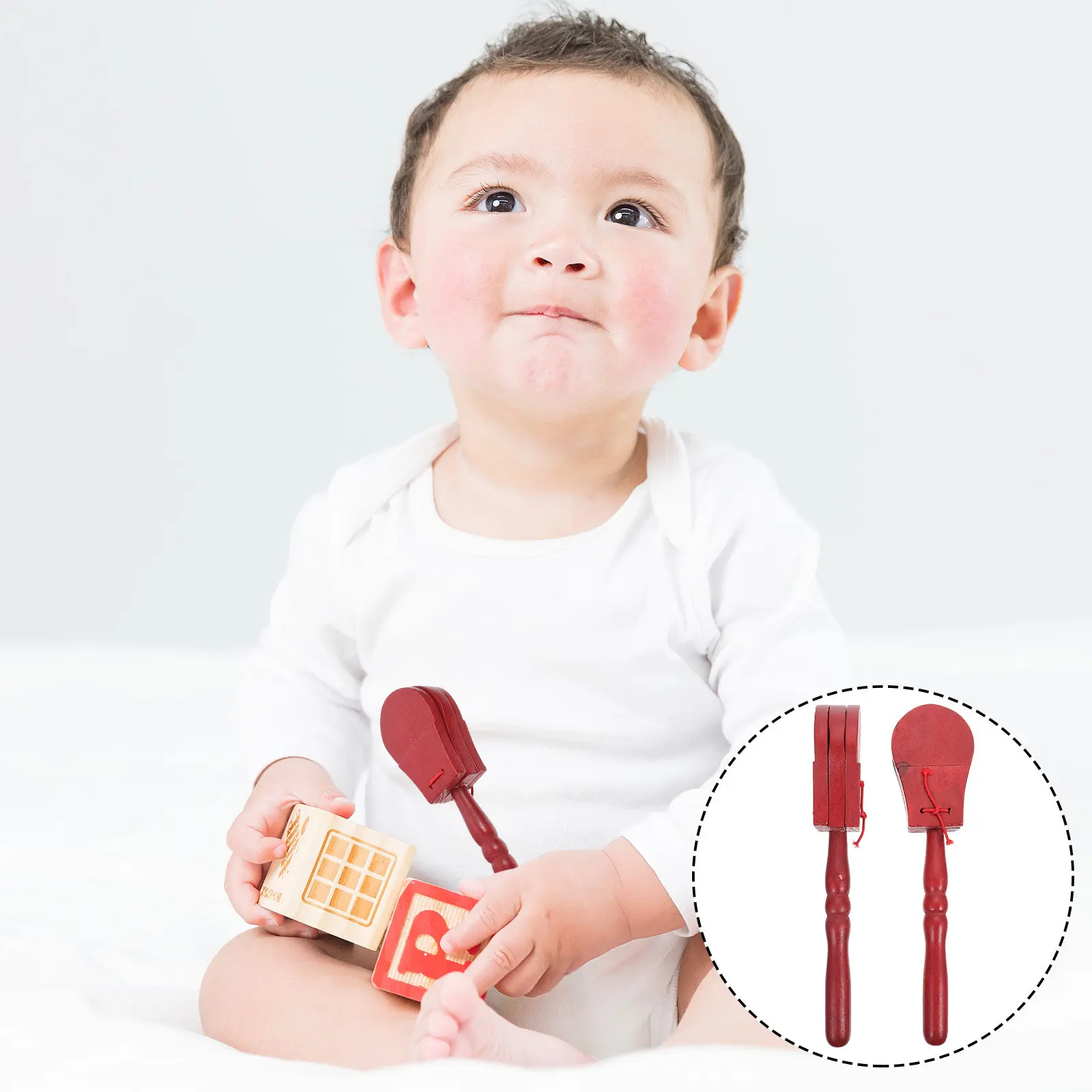 

2 шт. деревянные кастаньеты, износостойкие, музыкальный инструмент для раннего развития, перкуссионная игрушка для детей, для творческого обучения звуковедению