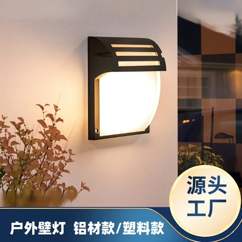 Outdoor aluminum wall lamp Garden lamp Exterior wall wall wall hanging gate ABS glass slippers Outdoor moisture-proof lamp Balco