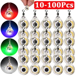 10-100PCS LED Attracting Fish Light Eye Shape Fishing Lure Light Underwater Eye Shape Fishing Squid Fishing Bait Luminous Lures