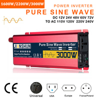 Pure Sine Wave Inverter 1600W 2200W 3000W Transformer Power Inverter 12V 24V 48V 60V to AC 110V 220V 50hz 60hz Car Converter