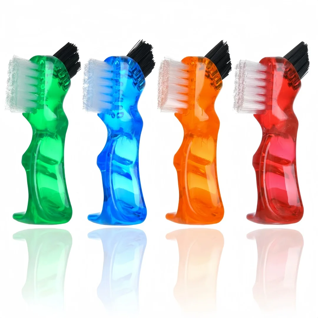 4PCS Denture Cleaning Brush Portable Double Head Multifunctional False Tooth Brush Oral Cleaning Braces Care Tool Accessories