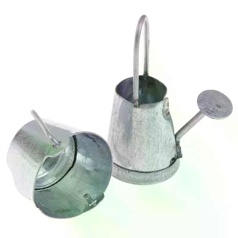 /GJ/2pcs/set 1:12 Dollhouse Miniature Metal Water Bucket Kettle Model Furniture Toys