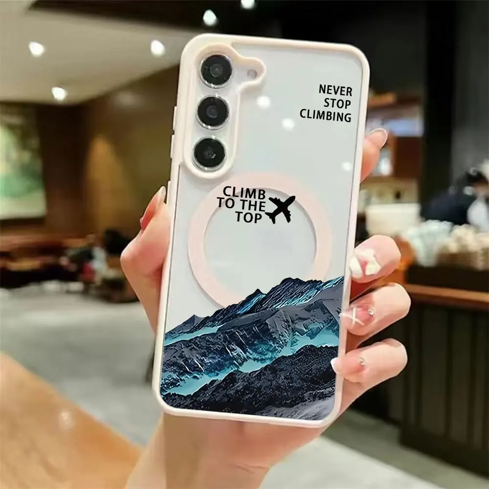 Inspirational Quotes Magnetic Wireless Charging Phone Case For Samsung Galaxy S26 S25 S24 S23 S22 Ultra Plus FE 5G Magsafe Cover view 5