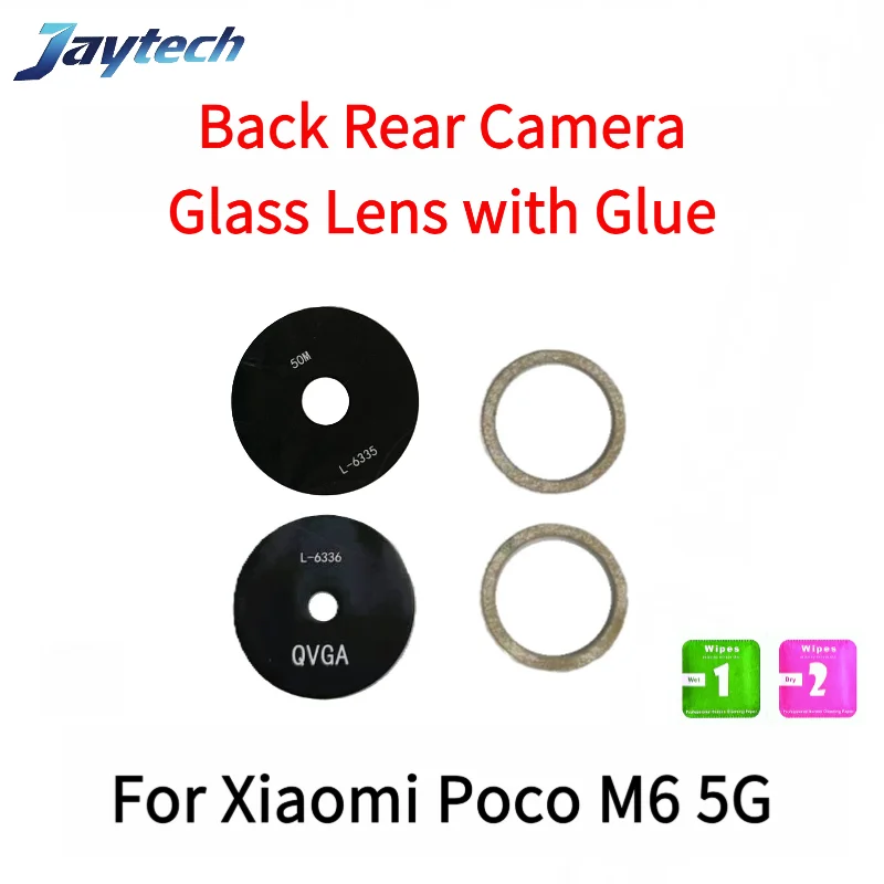 1PCS Rear Back Camera Glass Lens Cover For Xiaomi Poco M6 F6 X5 X6 Pro 4G 5G With Adhesive Sticker