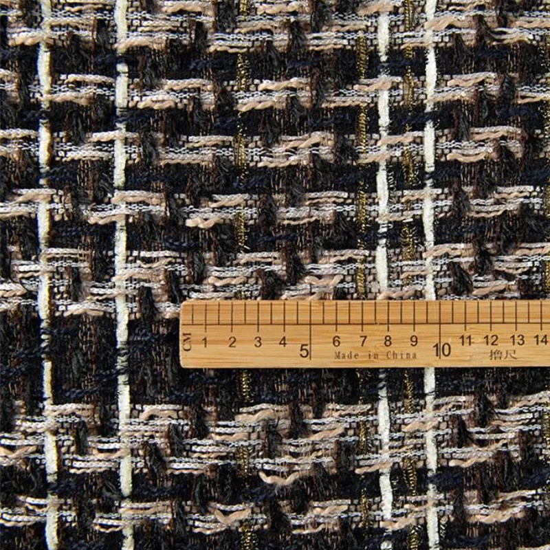 50x145cm Black And White Yarn-Dyed Braided Tweed Fabric For Women Autumn Jacket Dress Suits Coat Handbag DIY Cloth Sewing