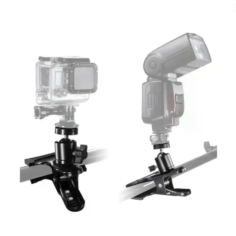 

Metal Clip Clamp Holder Flash Auxiliary Desktop Live Streaming 360 Swivel Ball-Head 1/4" Screw For Phone Camera