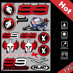 Motorcycle Racing Team Rider No. 99 Jorge Lorenzo Tank Helmet Sticker Reflective PVC Waterproof Decals For KYT Arai HJC Shark