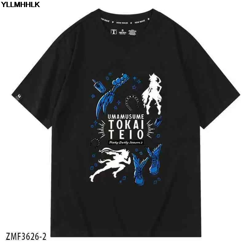 Oguri Cap Umamusume T-Shirt Men Women Round Collar Pure T Shirts  Short Sleeve Unisex Umamusume Pretty Derby clothes Cotton Tops