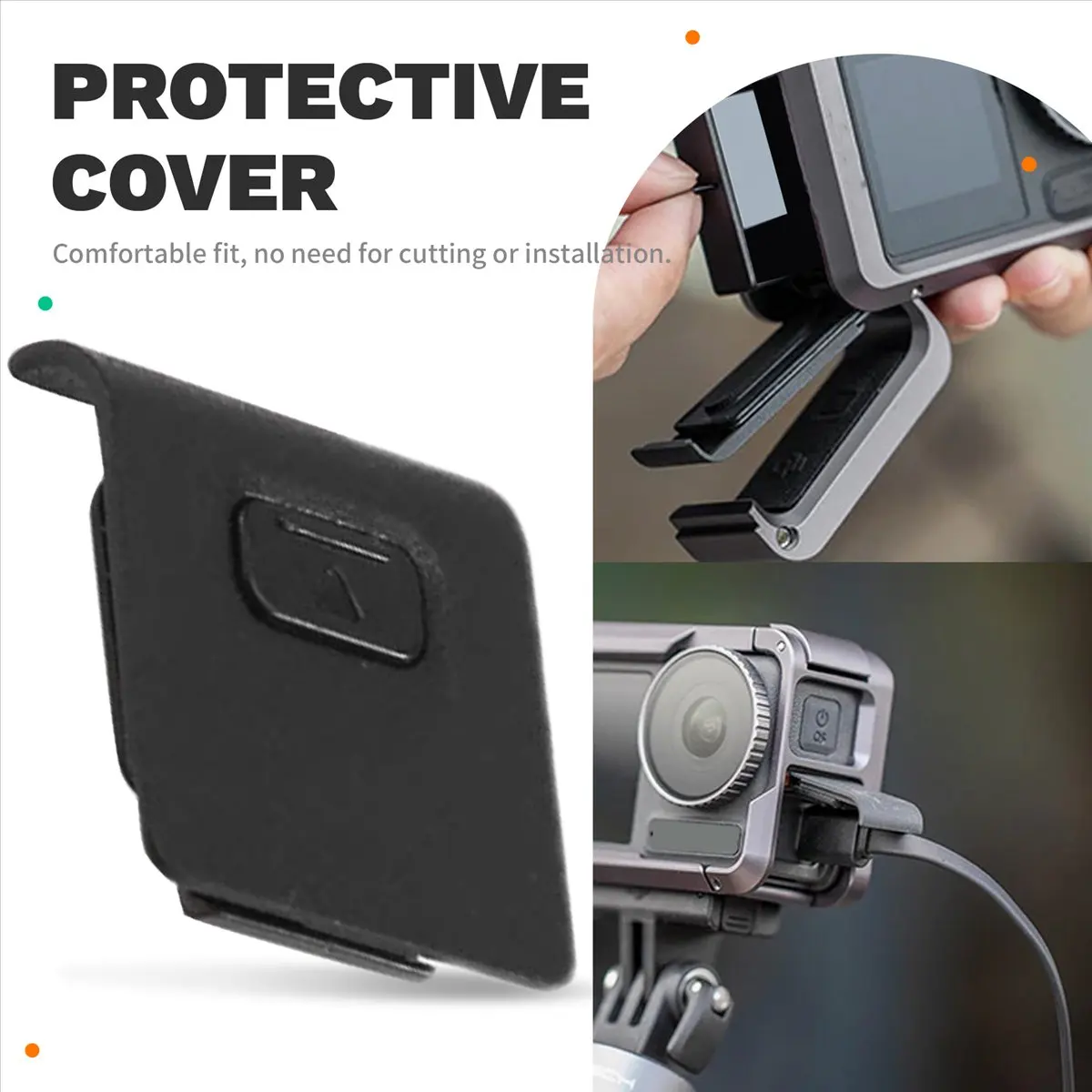 Goodprice For DJI Osmo Action 4 USB-C and Micro-SD Port Cover Waterproof Dustproof Protective Cap