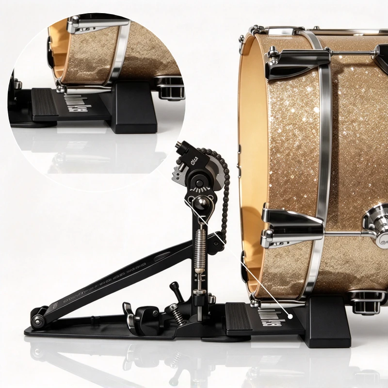 Bass Drum Riser Anti Slip Kick Drum Height Enhancer Velcro Kick Drums Height Adjuster Percussion Instrument Playing Accessories