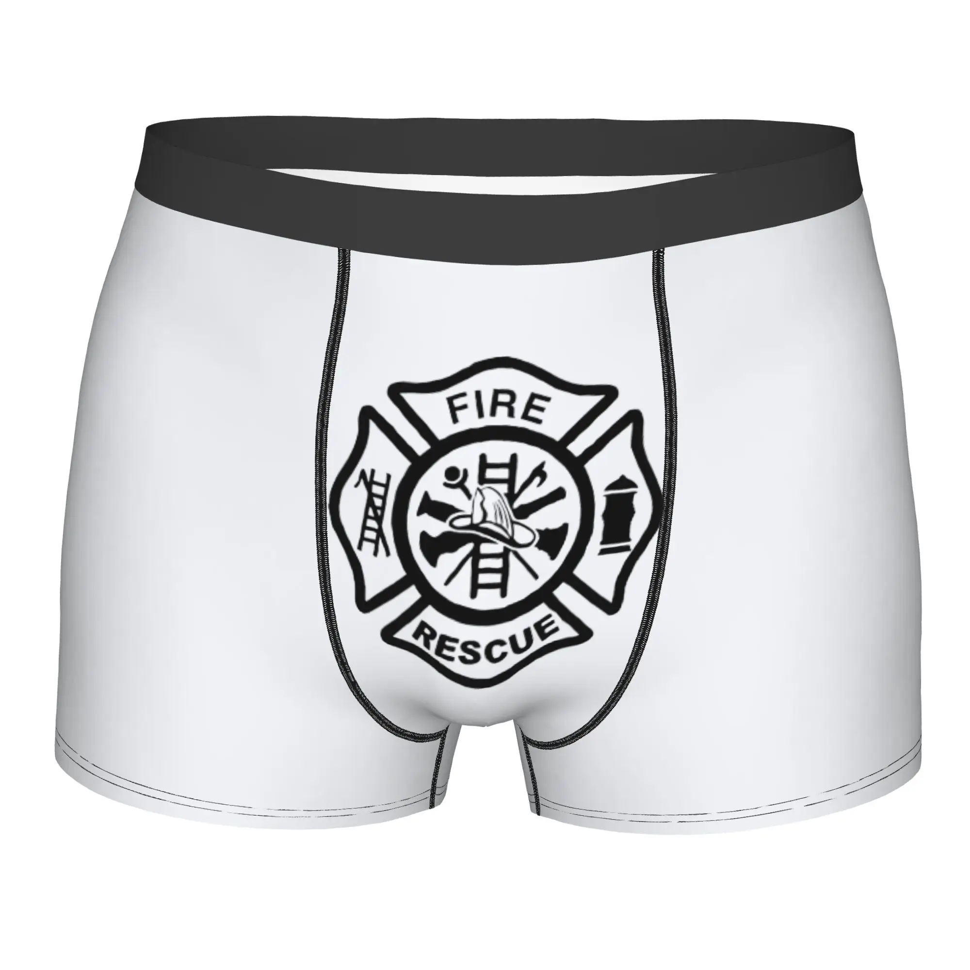 

Custom Fire Rescue Firefighter Underwear Male Printed Fireman Boxer Briefs Shorts Panties Soft Underpants