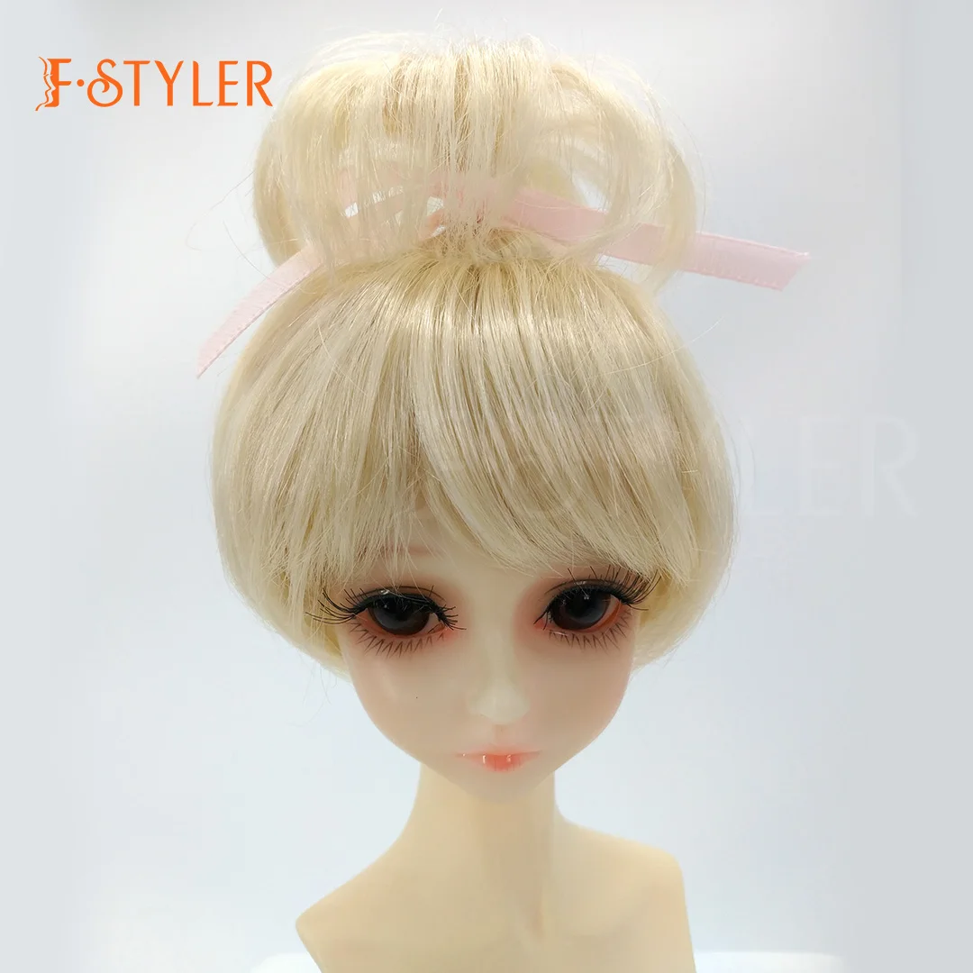 FStyler Doll Wig Cute Bun Style BJD Soft Synthetic Mohair  Various Colors Hair Accessories Customization 1/3 1/4 1/6 1/8