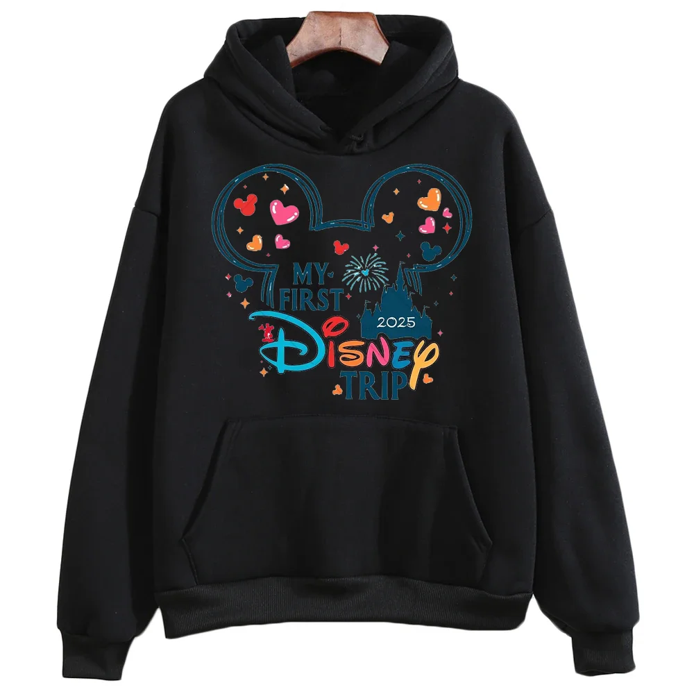 My First Disney Trip 2025 Hoodies Fashion Versatile Unisex Harajuku Streetwear Autumn Winter Casual Simple Couple Sweatshirts