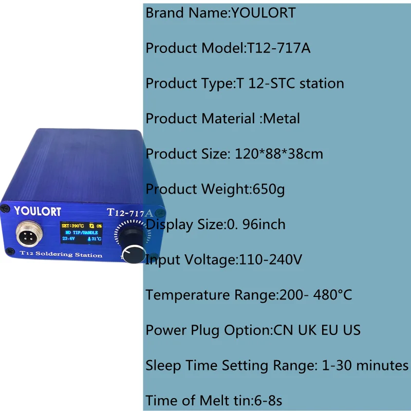 YOULORT T12 soldering station electronic welding iron 2025 New version Quick Heating auto Sleeping T12-717A/952