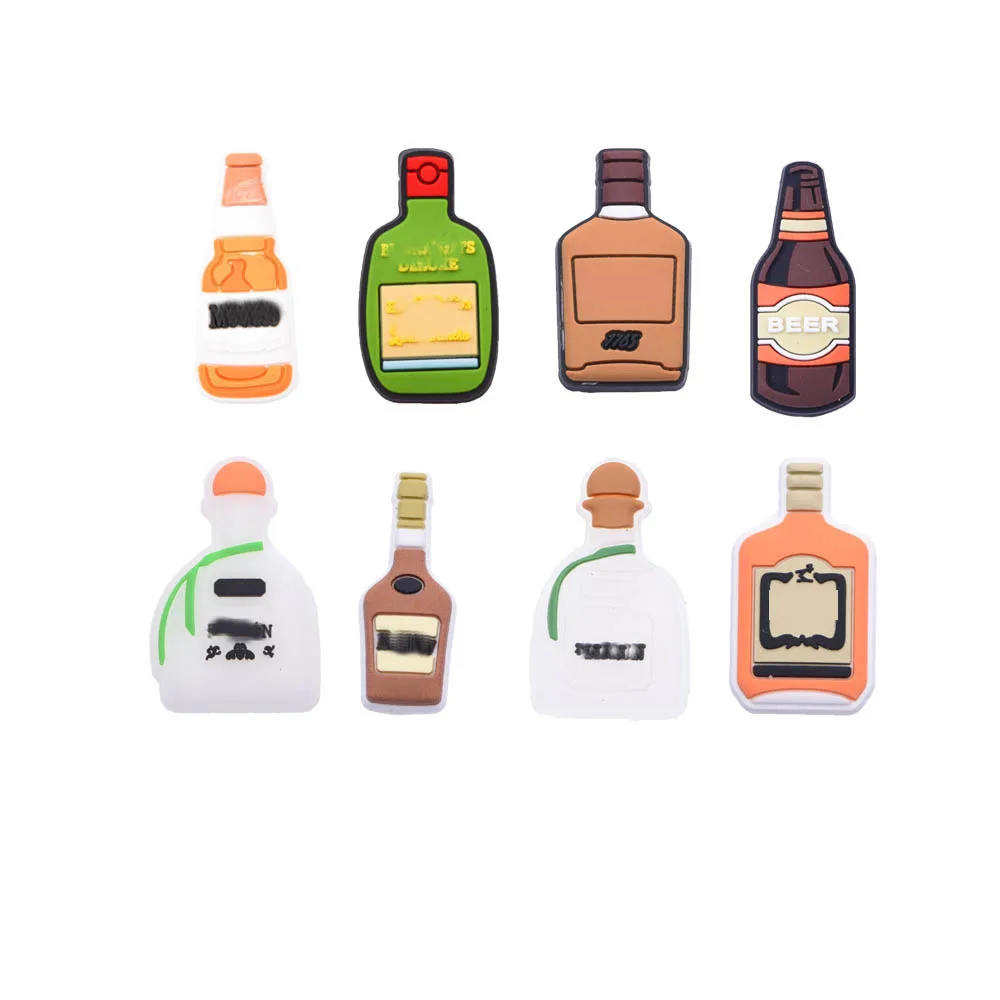 Beer Shoes Charms For Men PVC X O Alcohol Shoe Decoration Charm For Man Women Clog Accessories Holiday Shoes Pins Gifts