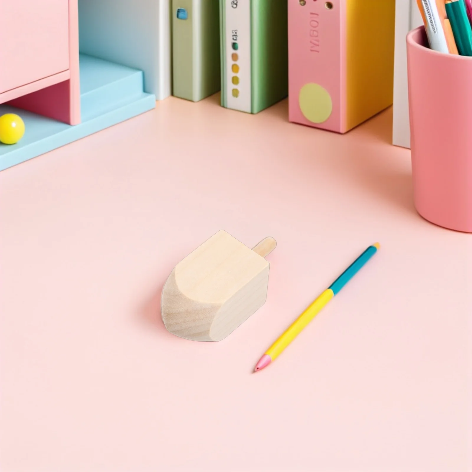 4 Stücke Chanukka Holz Dreidel Unvollendete Kreisel Holz Chanukka Gyro Bastelbedarf Dekoratives Kreiselspiel Familienspaß