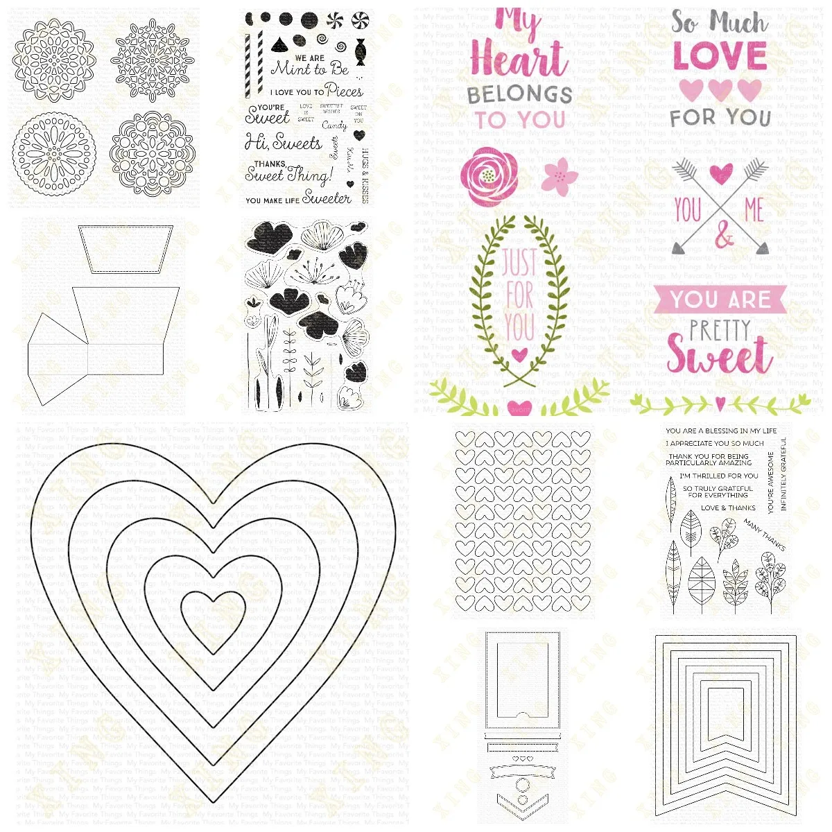 

Valentine's Day So Much Love Heart New Metal Cutting Dies Clear Stamps Scrapbook Diary Decoration Embossing Stencil Template