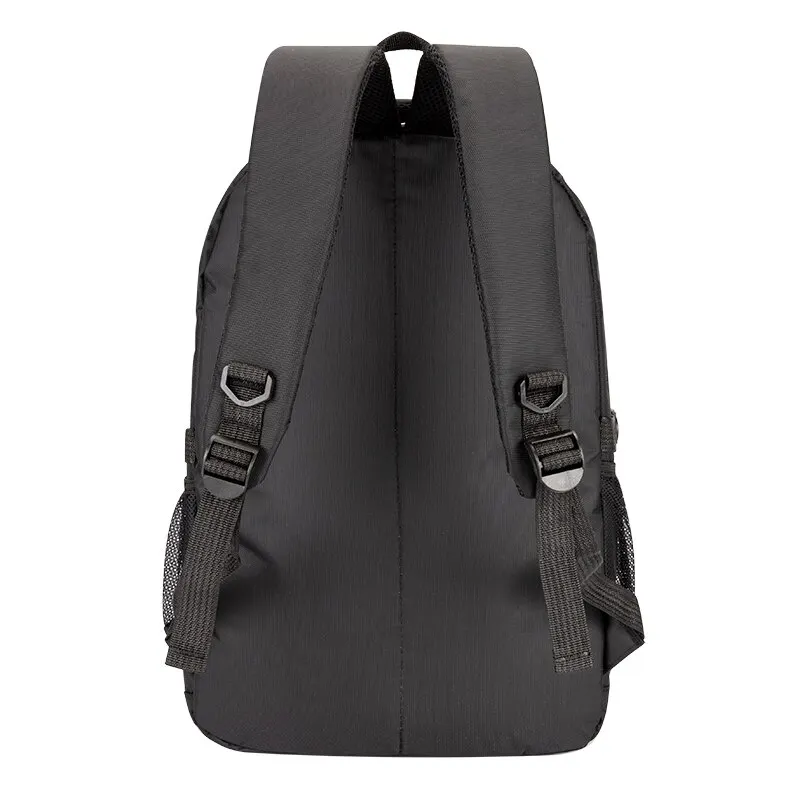 Mochila de viaje para ordenador portátil para hombre, morral escolar de poliéster, negro, gris, nailon, para viaje de negocios