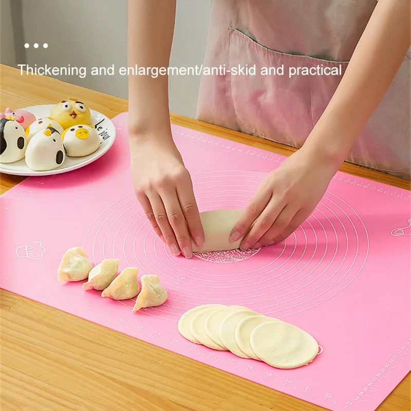 Large Size Silicone Kneading Pad Non-Stick Surface Rolling Dough Mat With Scale Kitchen Cooking Pastry Sheet Oven Liner Bakeware