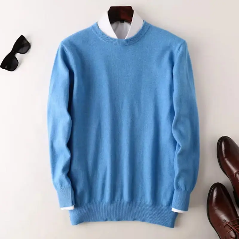 Cashmere Cotton Blended Sweater Men Jumper 2024 Autumn Winter All-match Warm Jersey Hombre Pull Homme Knitted Pullovers