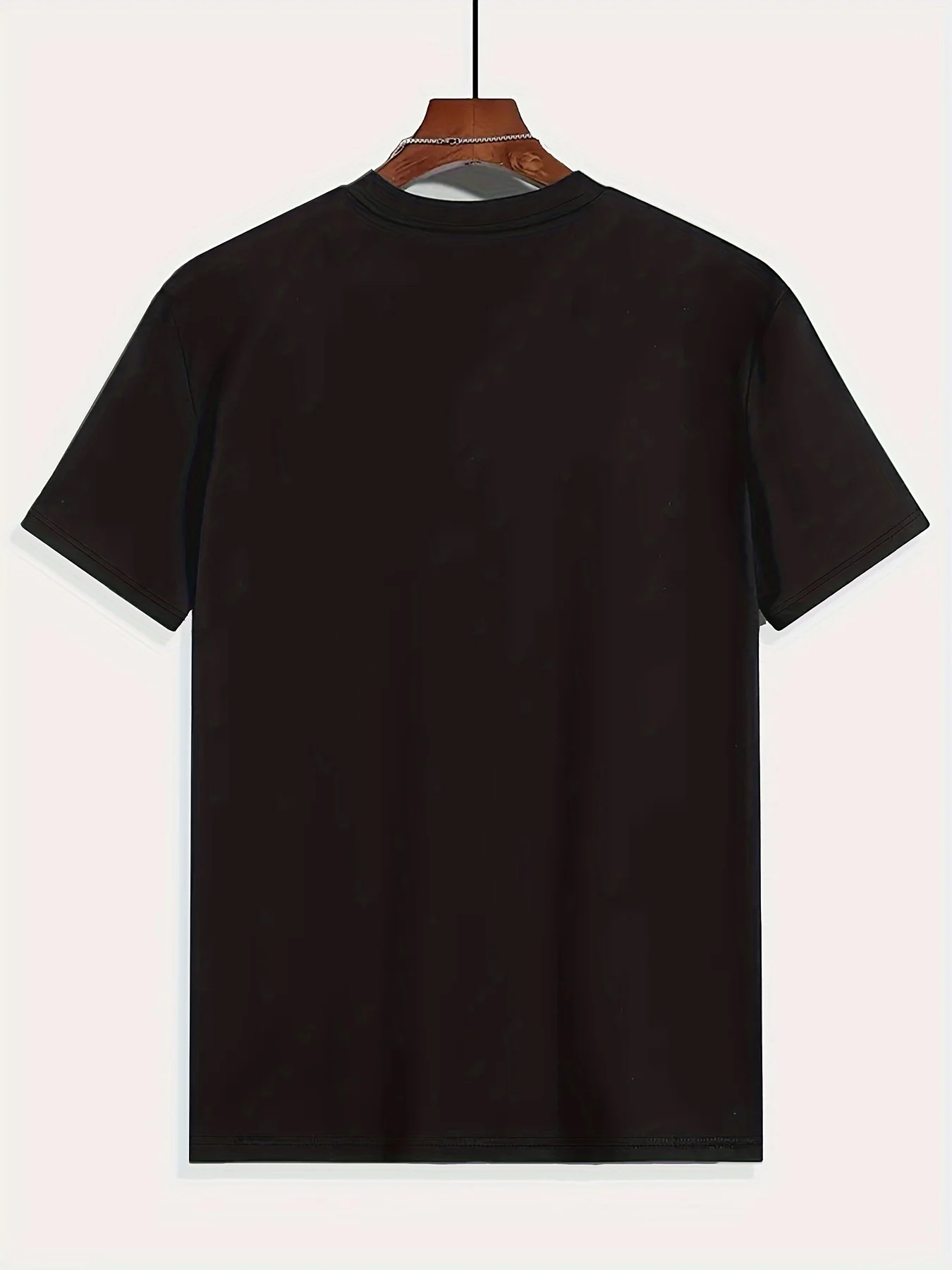 Men's summer fashion cartoon bear print -100% cotton micro-elastic O-neck short-sleeved sports T-shirt, machine washable.