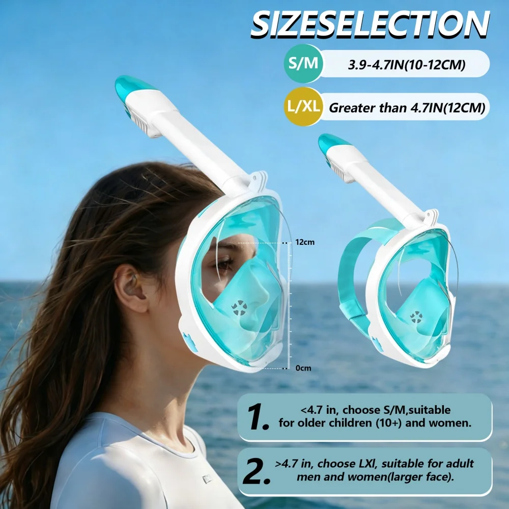 Underwater Snorkeling Full Face Children Swimming Mask Set Scuba Diving Respirator Masks Anti Fog Safe Breathing for Kids Adult