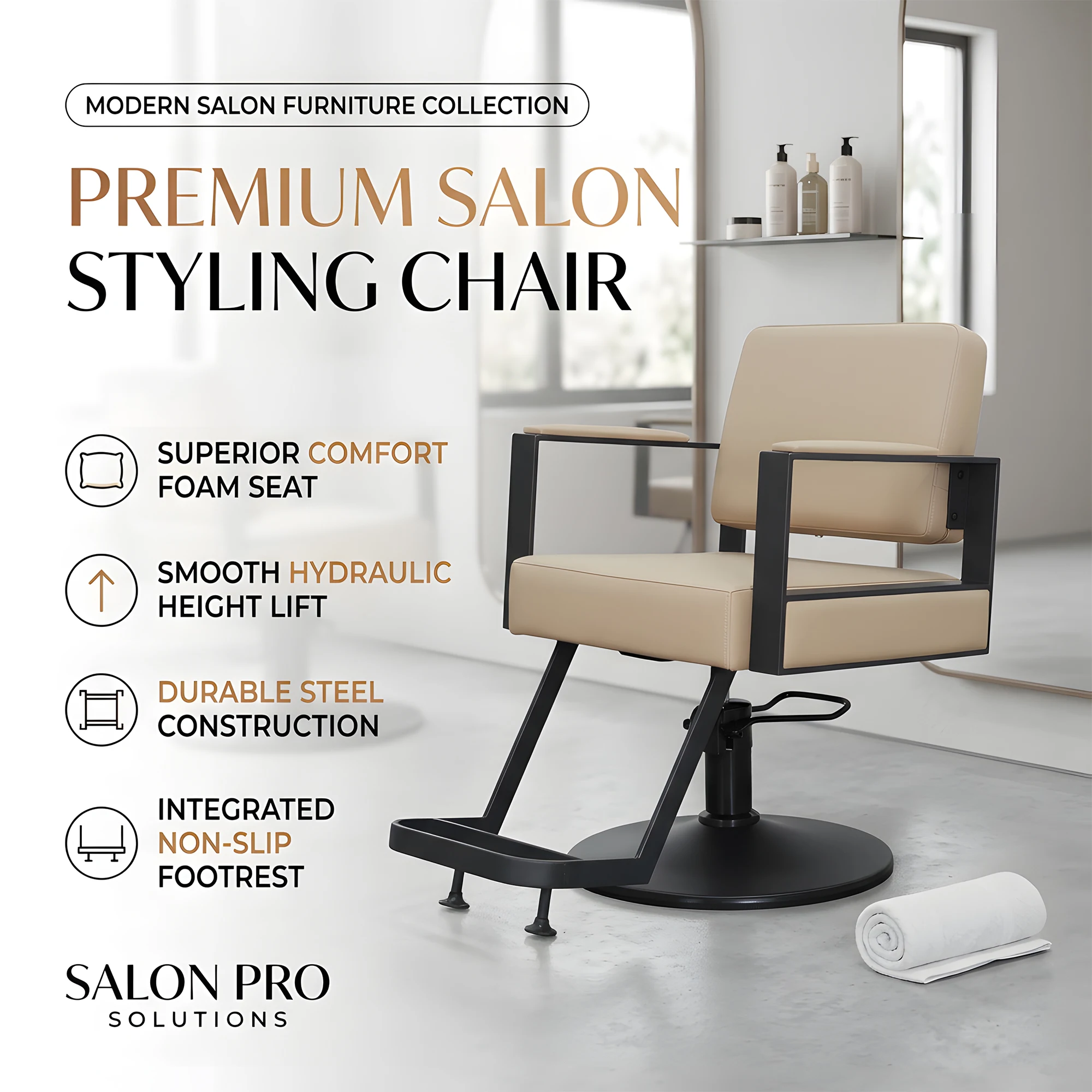 Modern Detachable Salon Chair Knock-down Barber Chair Small Packaging Hydraulic Styling Seat for Hairdressing Spa