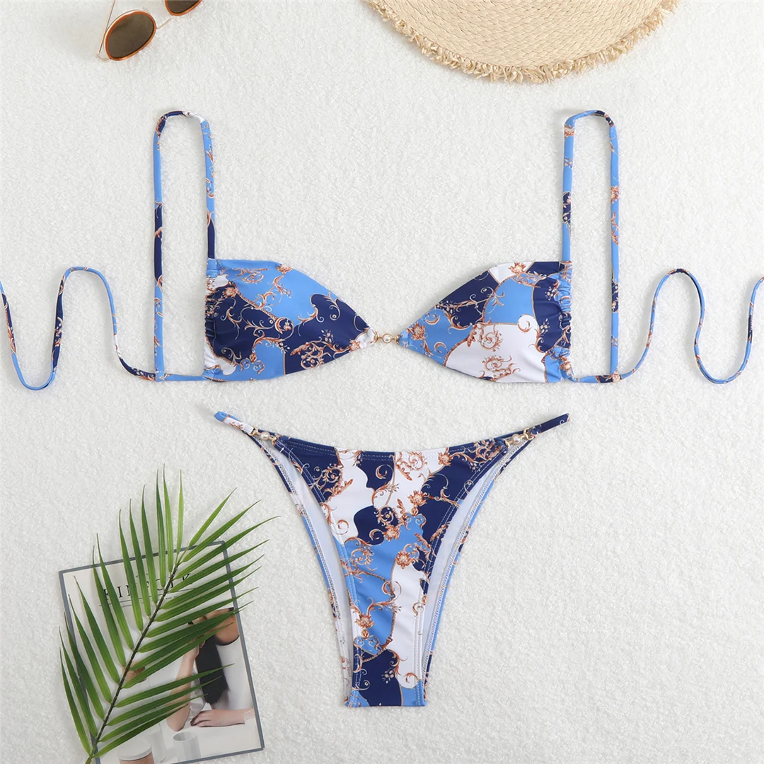 7 Farben Leoparden-Blumenmuster Bikini Damen Bademode Zweiteiliger Bikini Badeanzug Badebekleidung V6420 – Detail 24