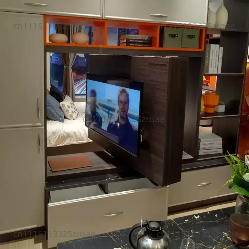 Rotating Base Tube Inside The Line Hidden Suit for LCD TV Partition Wall 360 Degree Rotating Frame LCD TV