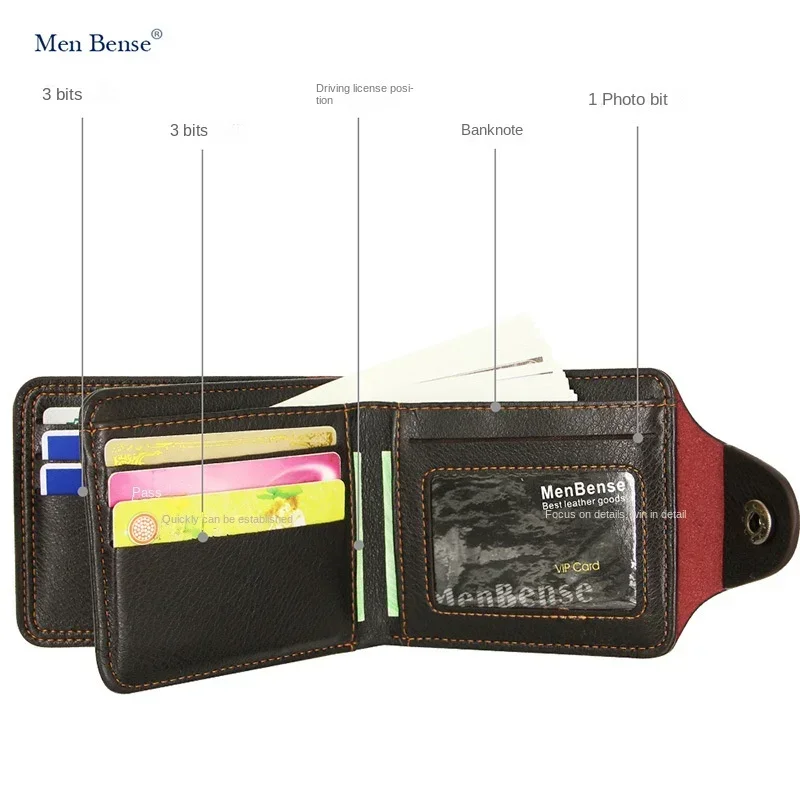 Men Short Bifold Faux Leather Masculina Billetera Credit ID Card Holder Wallet Billfold Purse Clutch Solid Hombre Business Slim