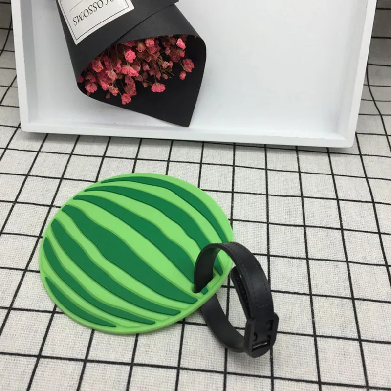 Obst Cartoon Silikon Gepäckanhänger für Frauen/Männer Koffer ID Adresshalter Boarding Tag Tragbares Etikett Reisezubehör – Detail 6