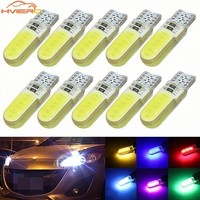 10X 194 2825 WY5W COB Silicagel Waterproof Wedge Light Auto Marker Reading Dome Lamp Parking Bulbs DC12V Led Bulb Multiple Color