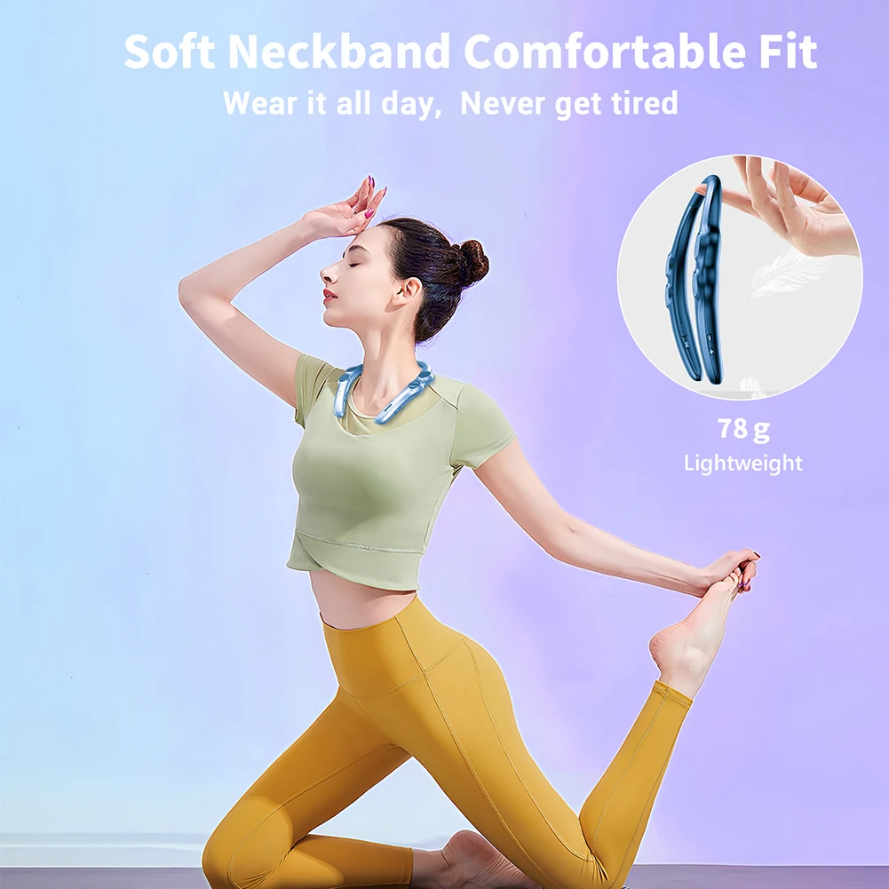 Alto-falante com faixa de pescoço, compatível com bluetooth 5.0, alto-falante pendurado no pescoço, ipx4, à prova d'água, em forma de u, para viagens, caminhadas, ciclismo