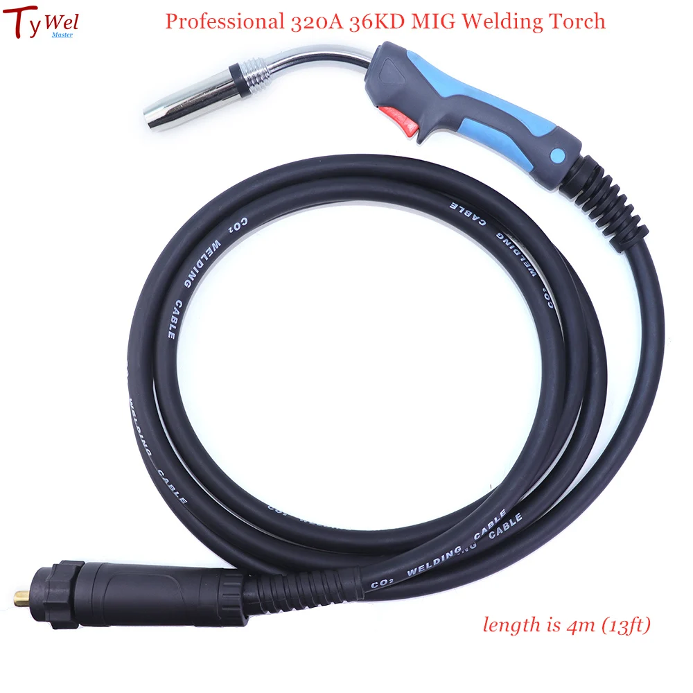 Professional 320A MIG Welding Torch EU Style 36KD Welder Gun 4m(13ft) Air Cooled Euro Plug for Industrial Welding Machine