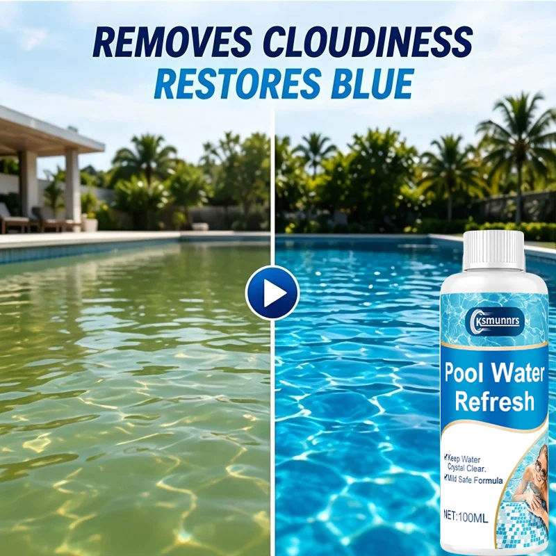 Water Clarifier for Pools Aquariums Fountains & Ponds - Reduces Cloudiness & Tiny Particles Restores Clear Water