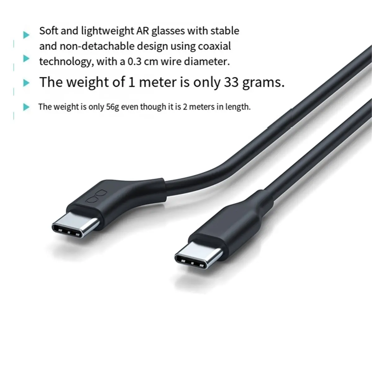 A86G NEW Type-C Flexible Cable for AR Glasses, USB3.2 Full-Function Supports 4K 60Hz,2m,for // AR