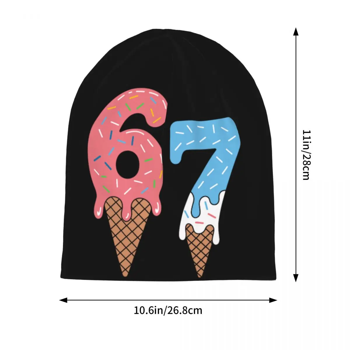 Funny Six Seven 67 Meme Bonnet Hat Fashion Outdoor Skullies Beanies Hats for Men Women Warm Dual-use Caps