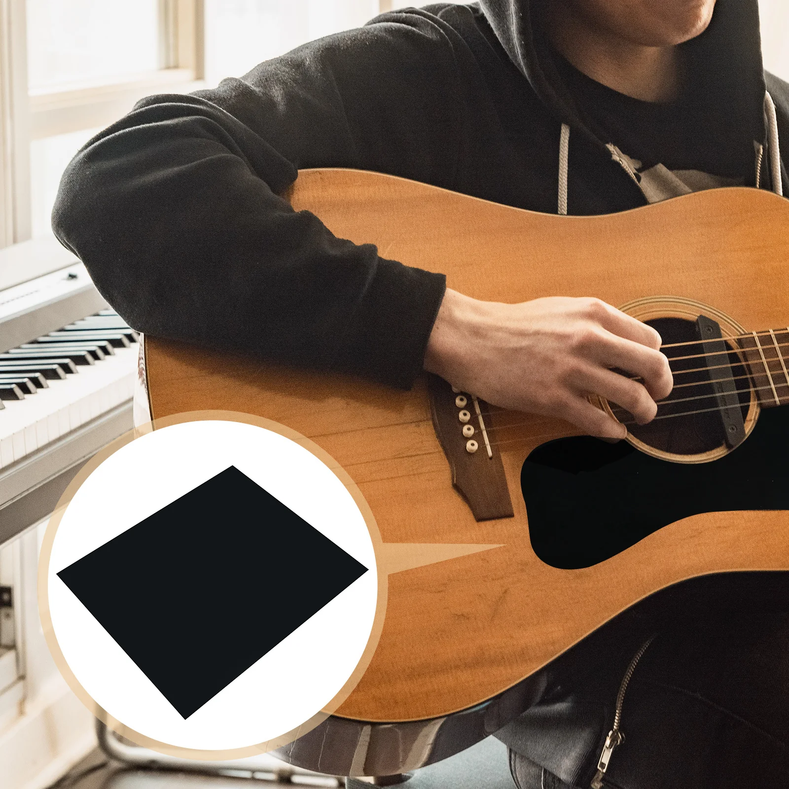 

Guitar Acoustic Material Stickers Triangle Anti Scratch Protector for Black