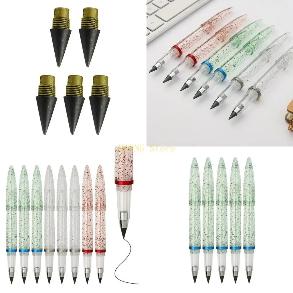 

5PCS Acrylic Inkless Pen Refillable Everlasting Pen No Sharpening Infinite Pencil Replaceable Nib for Writing Drawing best sale