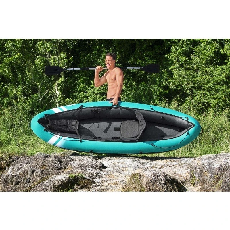 Compact Single Seat Fishing Kayak - Optimized Size for Easy Storage & Transport, Reliable for Lakes & Rivers Fishing Trips