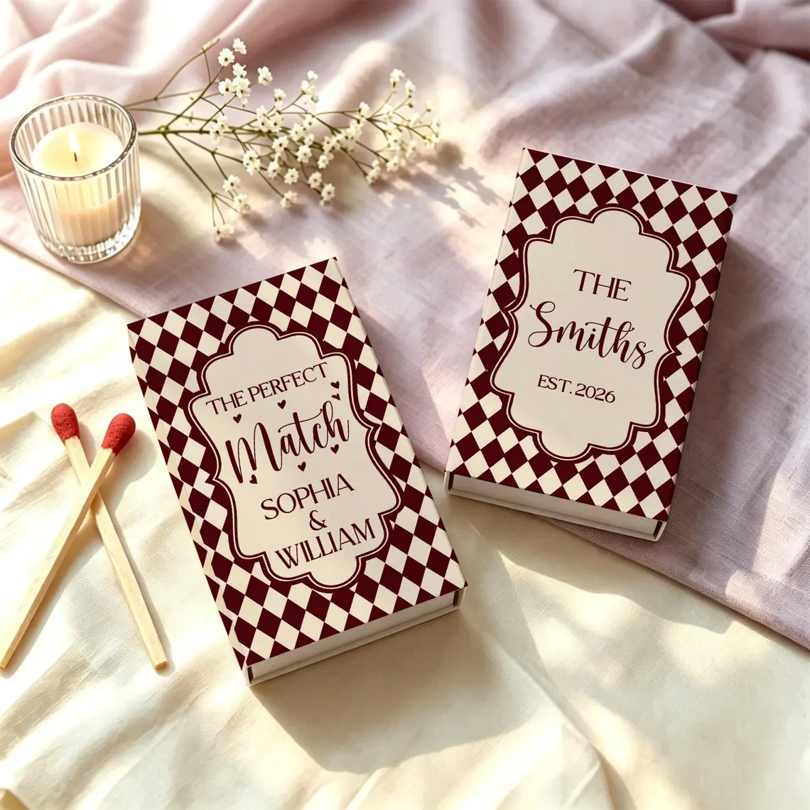 Personalized Retro Birthday Matchboxes Custom Photo Matchbook Bulk Party Favor Milestone Birthday Decor Guest Gift For 30th 40th view 2