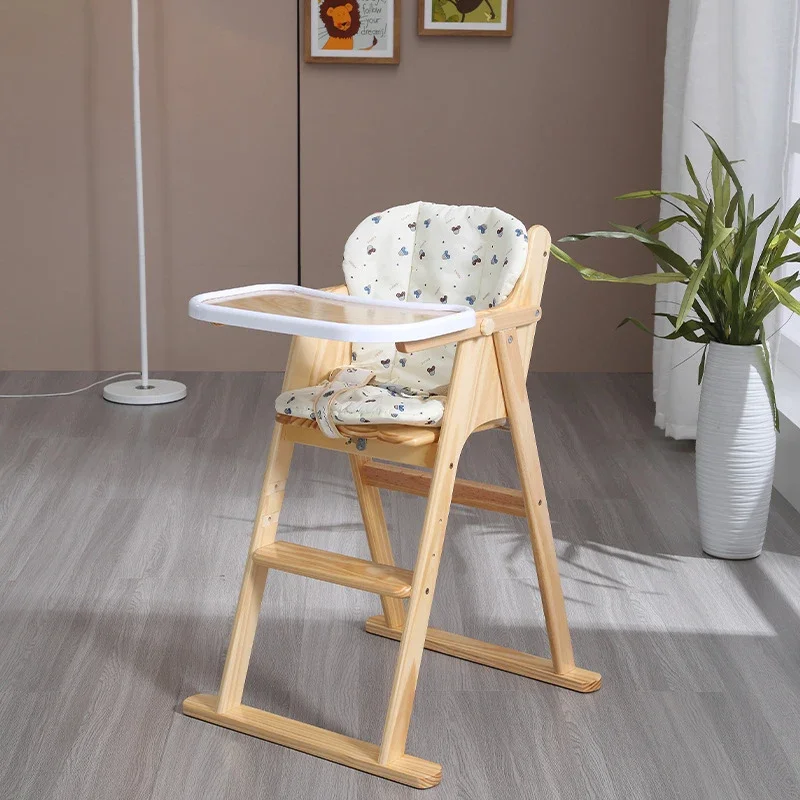 SeaMind الأطفال تناول الطعام المطبخ غرفة نوم الفندق في الهواء الطلق بما في ذلك الغسيل مخصص طوي التصميم الحديث كرسي مرتفع خشبي #2