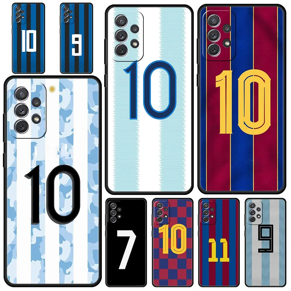 FootBall Number 7 10 Soccer Phone Case for Samsung Galaxy A13 A51 A71 A21S A12 A11 A31 A41 A23 A53 A73 A52 A32 5G A03S A01 Cover