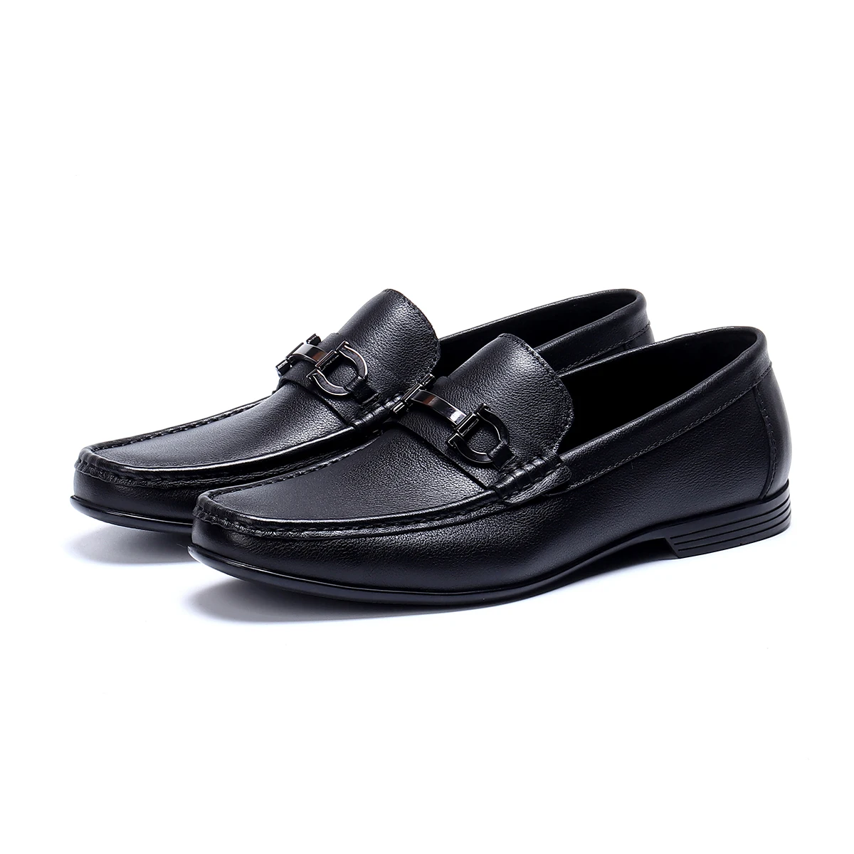 Men's Fashion Barber Loafers Casual Leather Office Business Shoes Genuine Soft Cowhide Slip-On Footwear