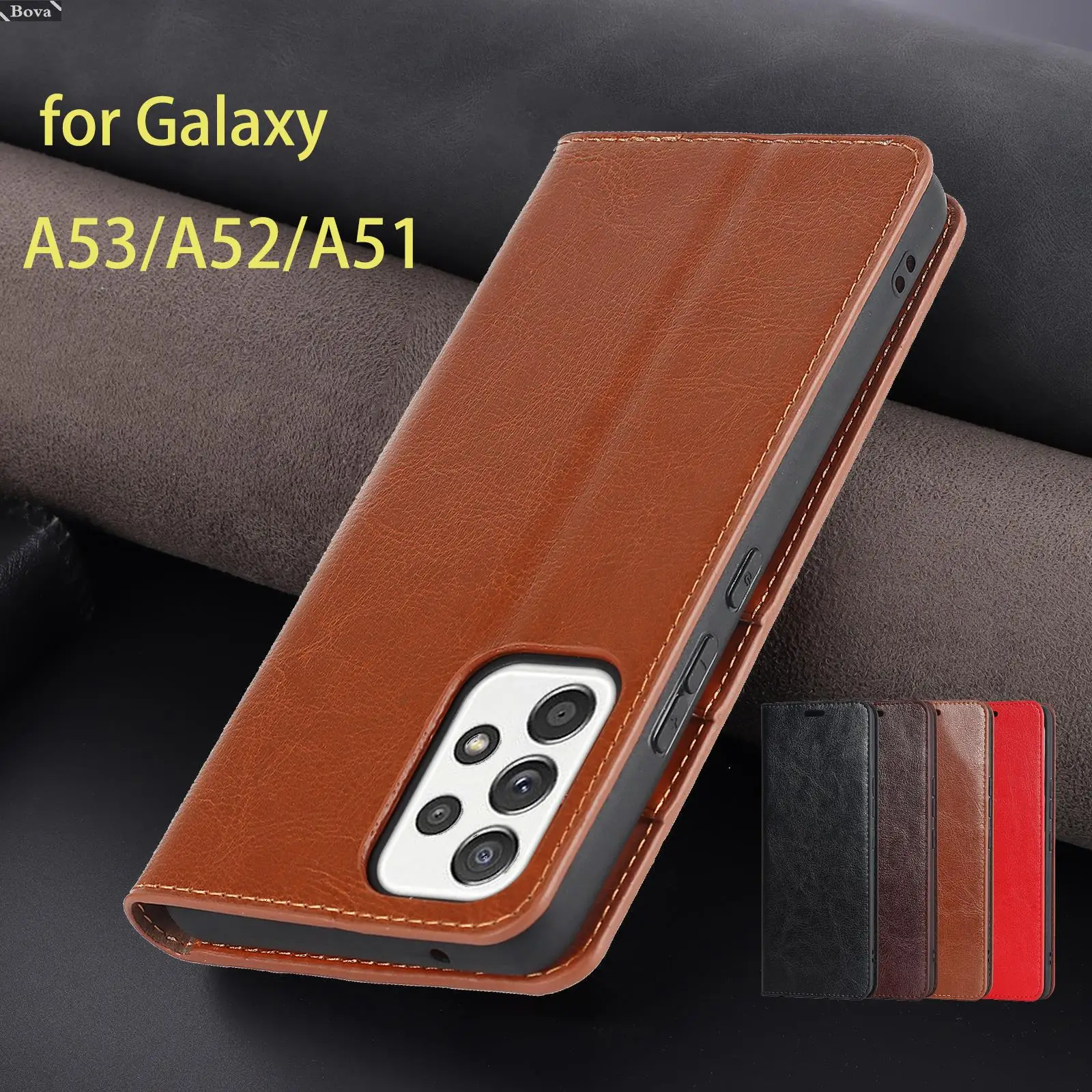 

Роскошный чехол-кошелек из искусственной кожи для Samsung Galaxy A53 A52 A52s 5G A51 A54 A55 A56 Flip Cover Capa Fundas Coque Business